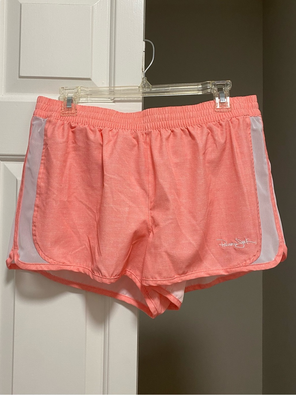 Panama Jack Coral Athletic Shorts with White Side Panels